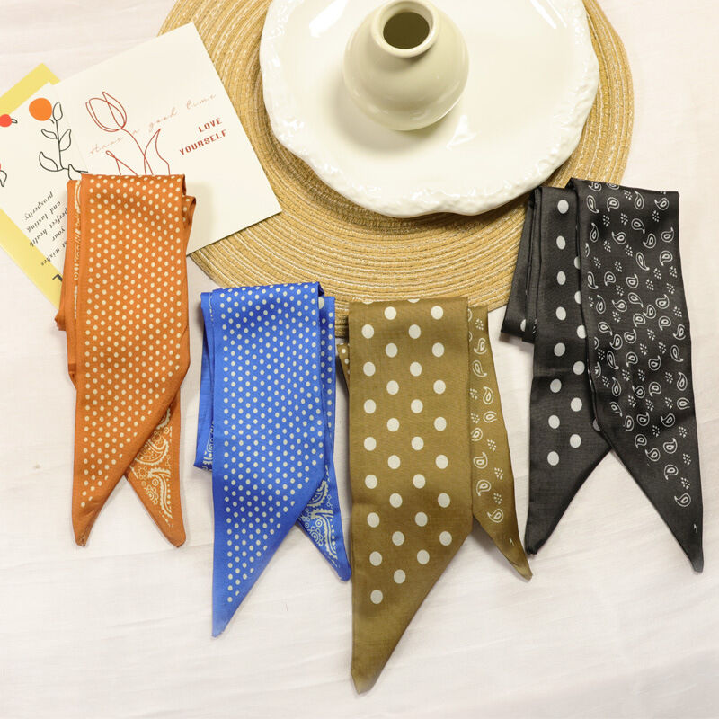 Simple Series Daily Solid Color Polka Dots Paisley Pattern Polyester Summer Scarves 2