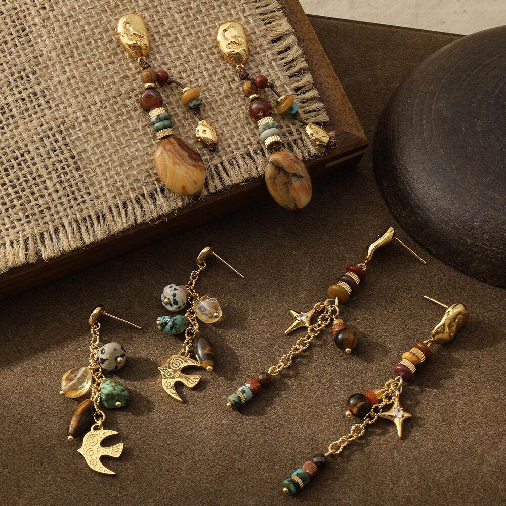 Ethnic Series Bohemian Beads Natural Stones Women's Beads Earrings h5 Picture3