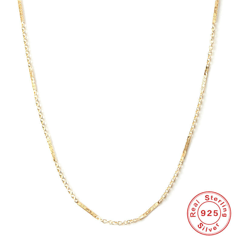 Eenvoudige Serie Dagelijkse Ketting, Goudkleurig, Damesketting Van 925 Sterling Zilver. h5 