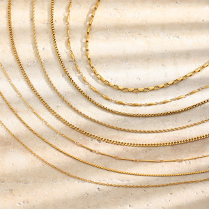 Simple Series Daily Twist Chain Stainless Steel Waterproof Gold Color Women's Chain Necklaces h5 Picture3