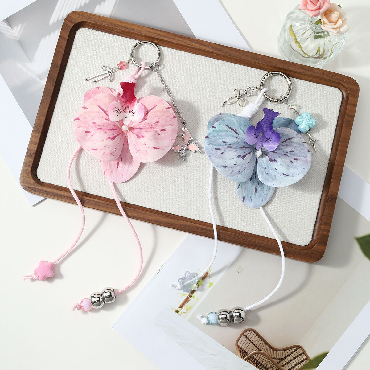 Simple Series Daily Flower Star Chain Polyester Bag Charms 2