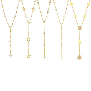 Colliers À Maillons Simple Series Daily Heart Star Chain En Acier Inoxydable Étanche Couleur Or Pour Femmes h5 Image4