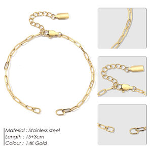 Simple Series Diy Chain Stainless Steel Waterproof Gold Color Jewelry Findings h5