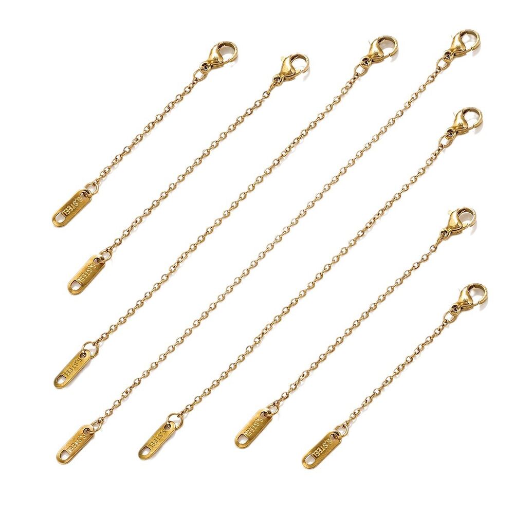 Cadena De Acero Inoxidable Impermeable Color Dorado Para Joyería h5Imagen4