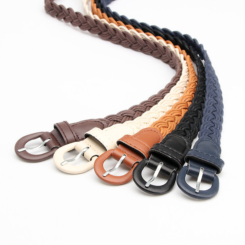 Simple Series Casual Solid Color Woven Pu Woven Belt Picture2