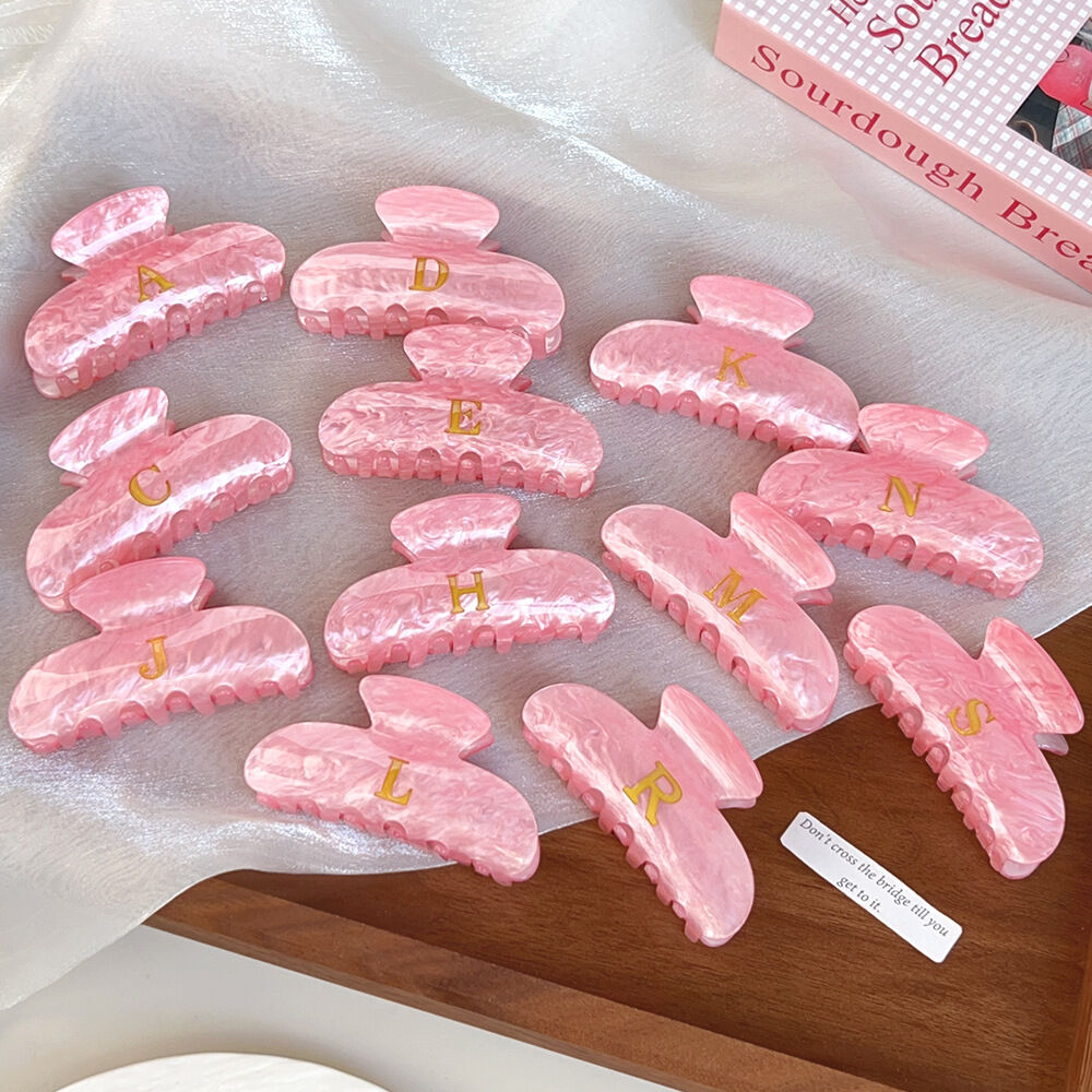 Simple Series Daily Letter Solid Color Gradient Color Acrylic Unisex Hair Claws Picture3