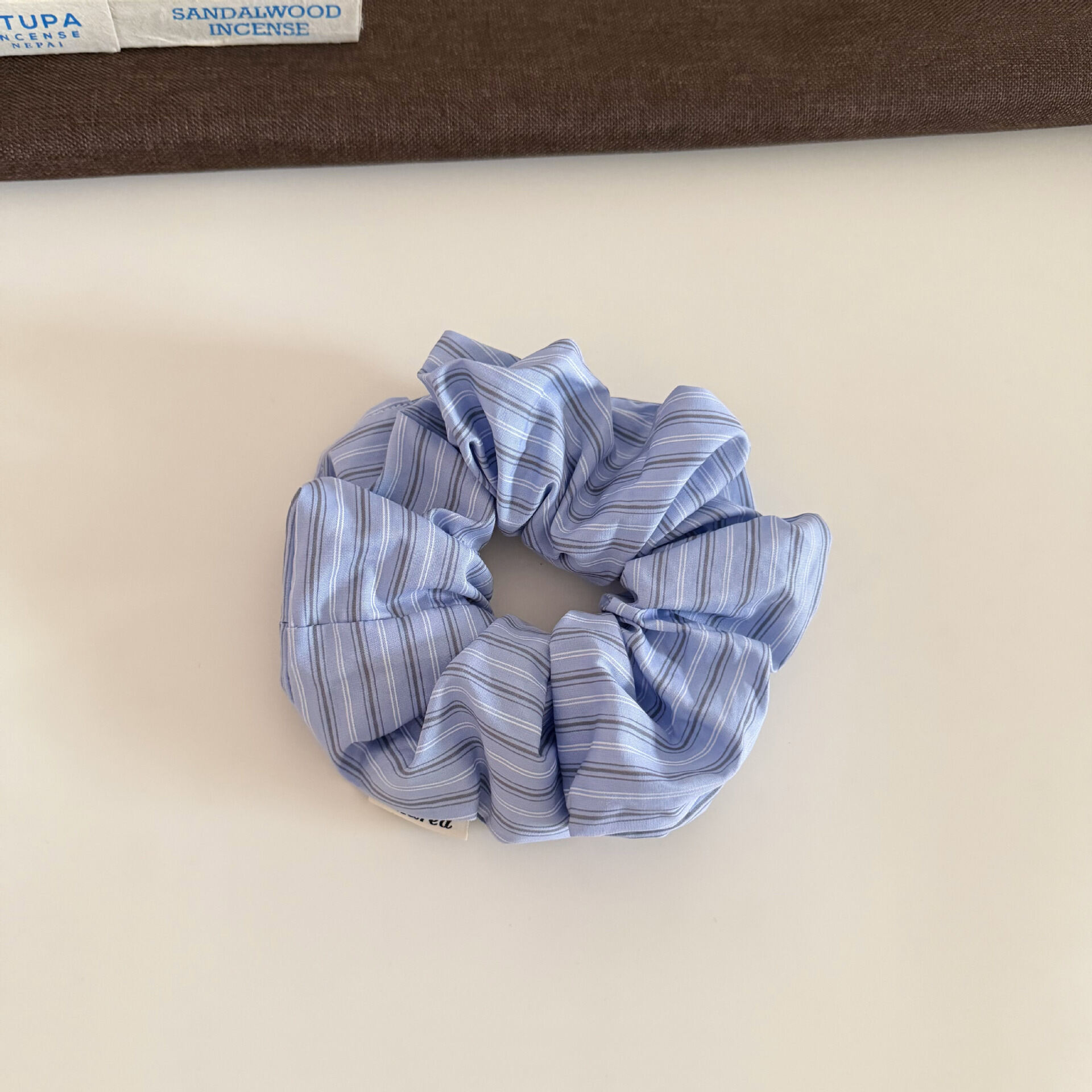 Simple Series Casual Solid Color Stripe Fabric Scrunchies
