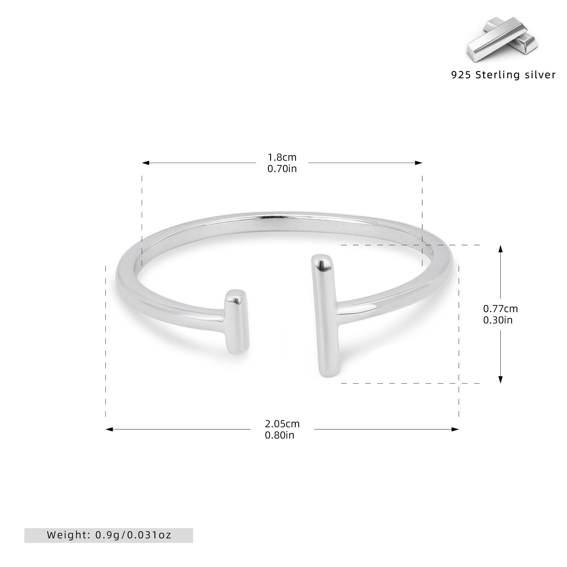 Bagues Pour Femmes En Argent Sterling 925 De Forme Irrégulière, Collection Simple Series, Couleur Argent. 