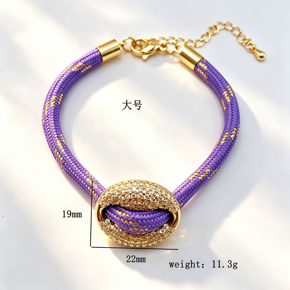 Geometric Shape Rope Copper Zircon Women's Braided Bracelets