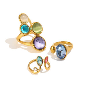 Anillos De Mujer Con Circonita Color Oro, Modelo Sweet Droplet, De La Serie Romantic, Impermeables Y Con Diseño De Gota Dulce. h5 Imagen4
