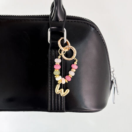 Simple Series Casual Letter Beads Mixed Color Agate Bag Charms 2