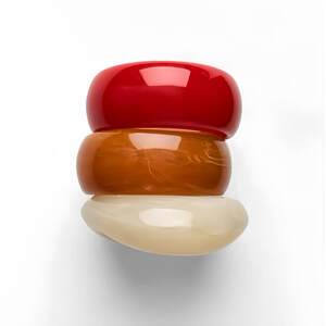 Brazaletes De Resina De Color Liso Para Mujer h5 Imagen3