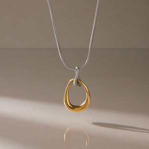 Simple Series Elegant Irregular Shape Stainless Steel Waterproof Women's Pendant Necklaces h5 Picture3