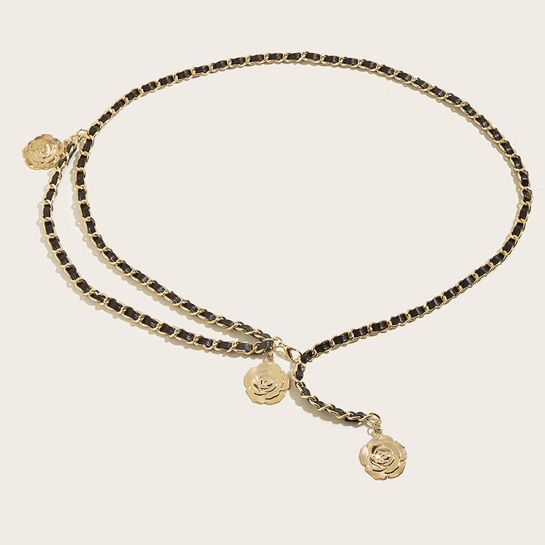 Eleganter Ziergürtel Aus Pu Mit Blumenkette Aus Der Simple Series