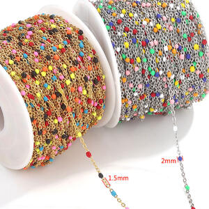 Cadena De Esmalte De Acero Inoxidable, Resistente Al Agua, Color Dorado. Materiales De Ensartado. h5 Imagen3