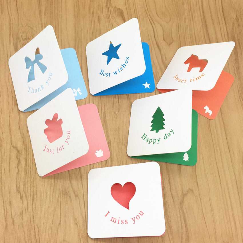 Simple Series Daily Letter Heart Animal Bow Knot Christmas Oceanic Style Fish Paper Greeting Cards h5Picture4