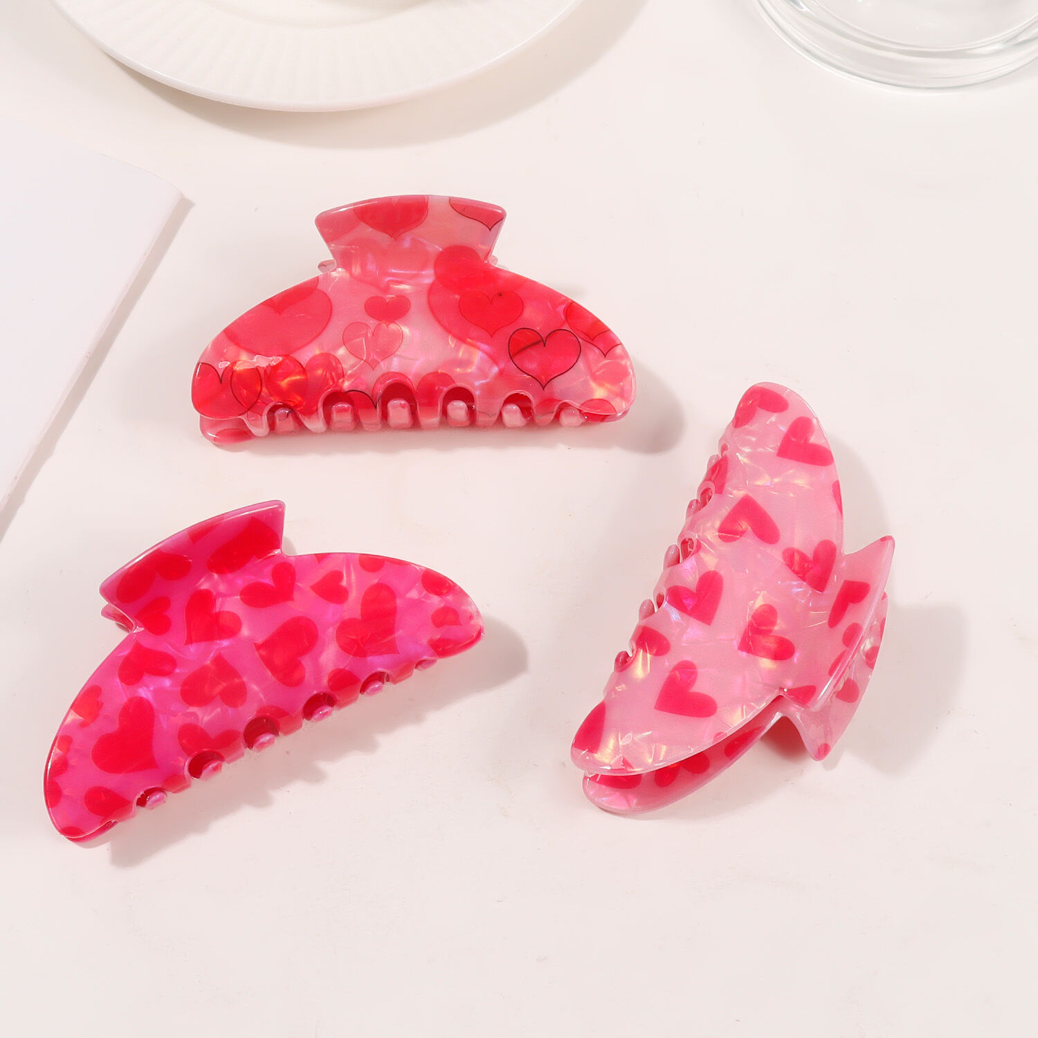 Romantische Serie Sweet Heart Effen Pvc Haarklemmen h5 Afbeelding2