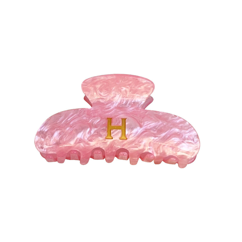 Einfache Haarspangen mit täglichem Buchstaben, einfarbig, Farbverlauf, Acryl, Unisex. 2