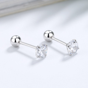 Simple Series Daily Geometric Shape Silver Color Women's 925 Sterling Silver Color Earrings h5 Picture2