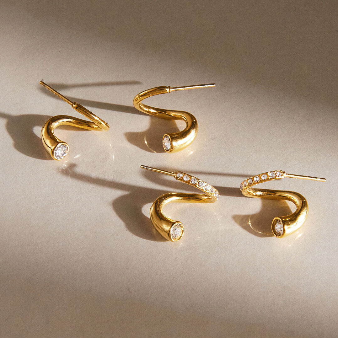 Boucles D'Oreilles Puces Pour Femmes, Collection Simple Series Daily, Lignes Irrégulières, En Acier Inoxydable Étanche.