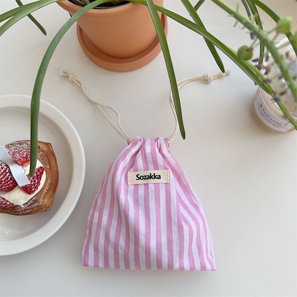 Borsa Portaoggetti In Tessuto Simple Series Daily Stripe In Cotone. h5 