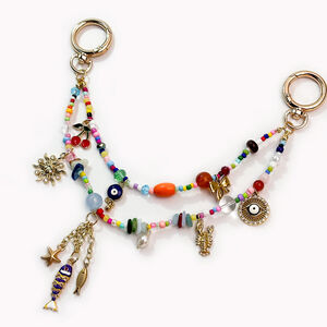 Luxurious Series Casual Devil's Eye Animal Sun Oceanic Style Mixed Color Cherry Shell Fish Starfish Resin Bag Charms h5 Picture4