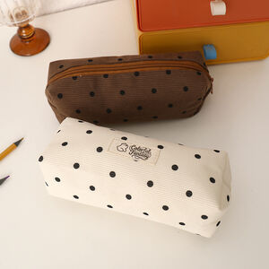 Simple Series Casual Polyester Solid Color Polka Dots Pen Pouches h5 Picture4