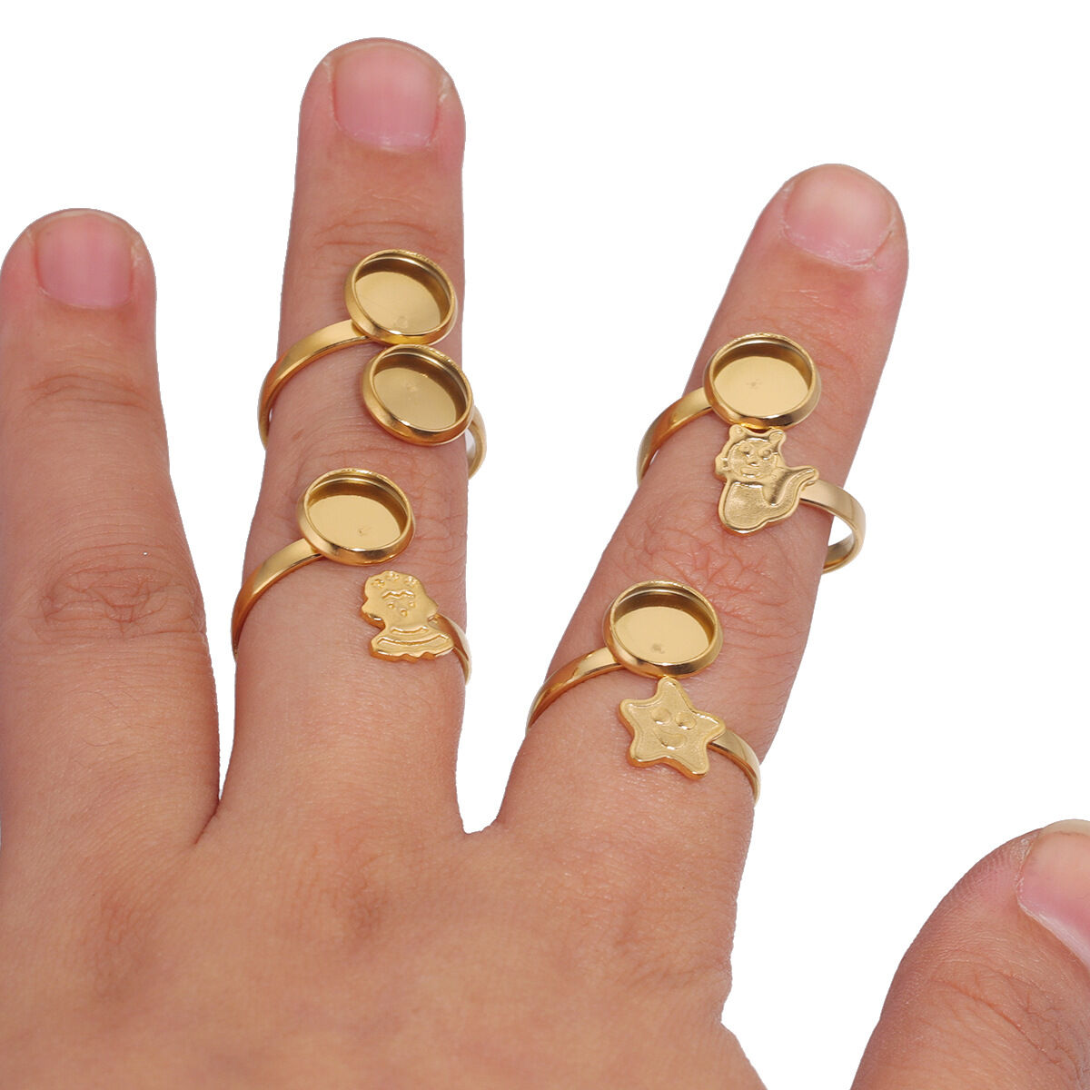 Cartoon Pattern Stainless Steel Waterproof Gold Color Jewelry Findings Picture4