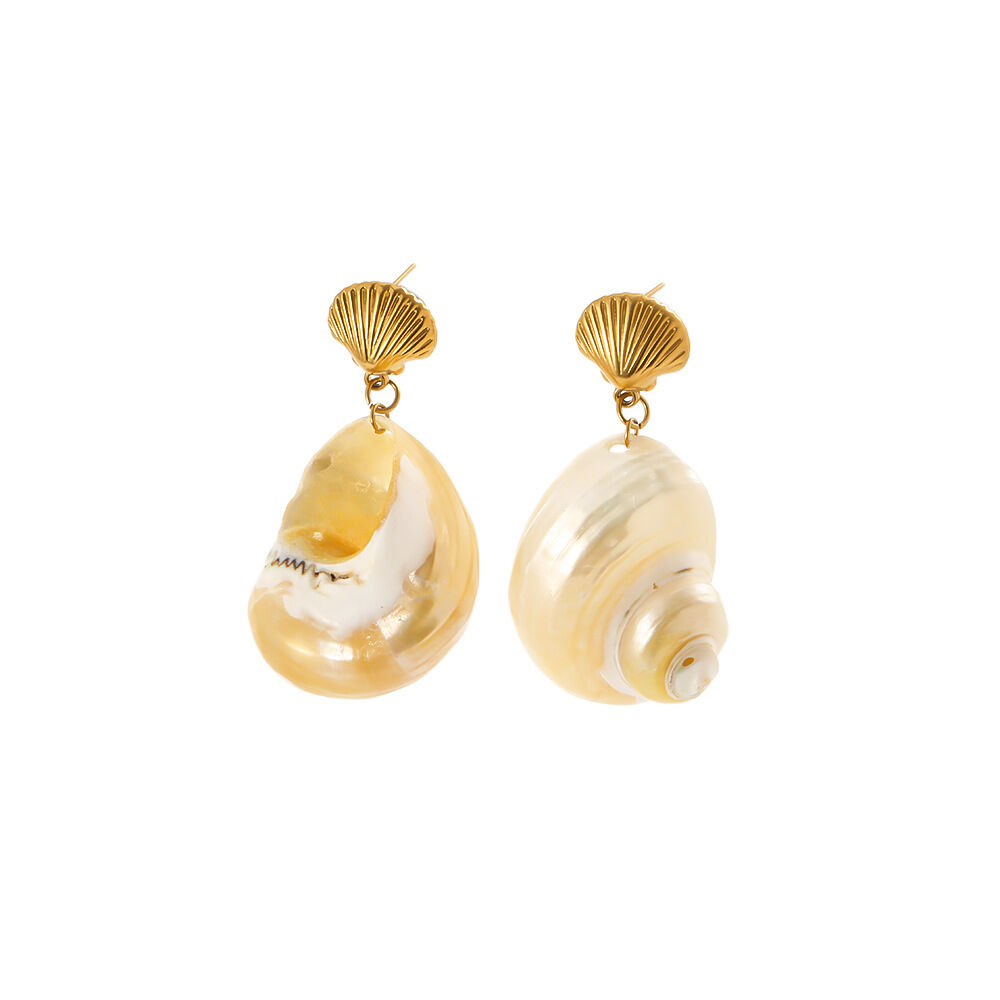 Conjuntos De Joyería Para Mujer De La Serie Romántica Vacation Oceanic Style Thread De Acero Inoxidable Resistente Al Agua Y Color Dorado. h5Imagen4