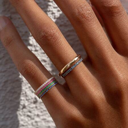 Luxuriöse Serie: Schlichte, Runde, Wasserdichte Zirkonia-Ringe Aus Edelstahl Im Minimalistischen Stil