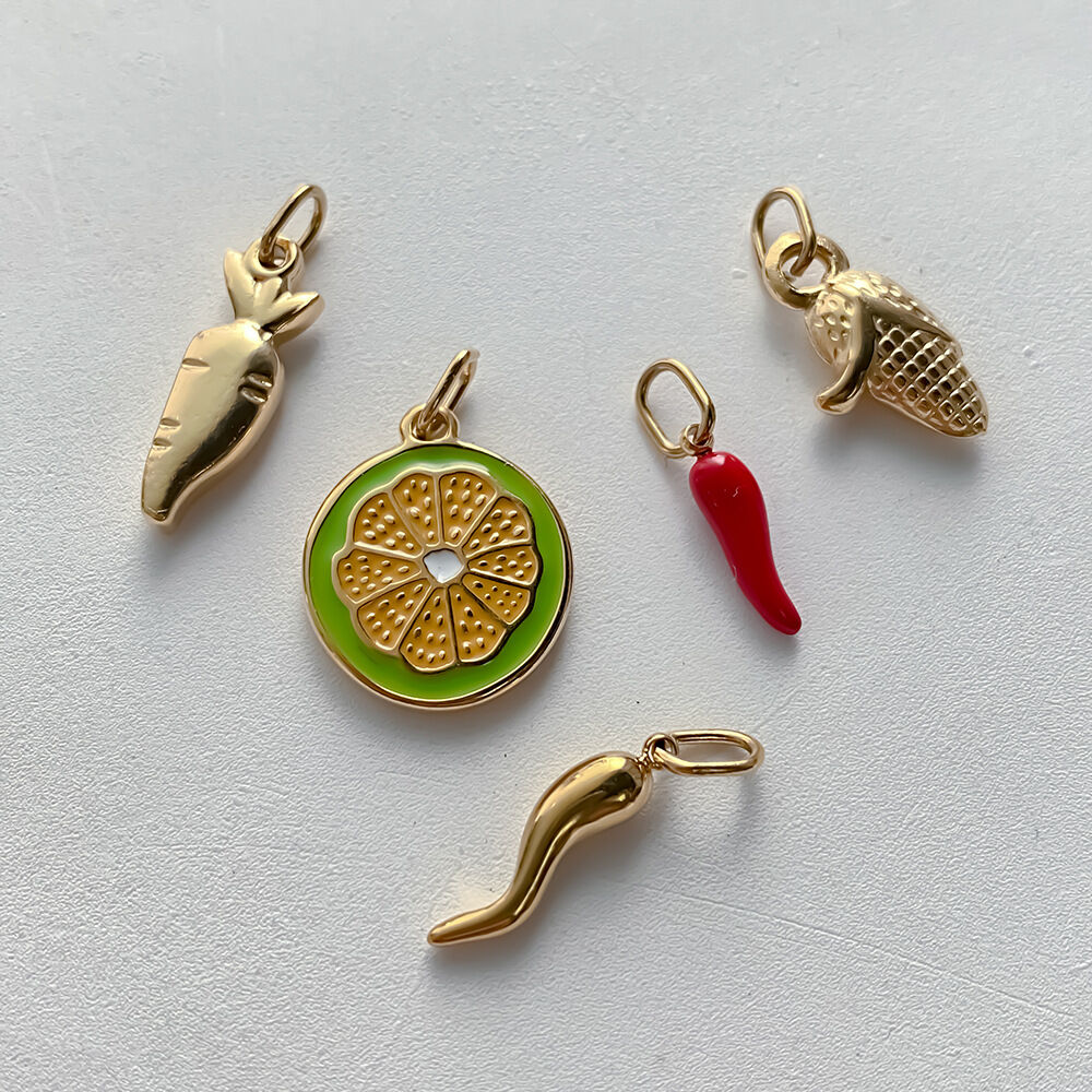 Einfache DIY-Anhänger aus Edelstahl in unregelmäßiger Form, wasserfest, goldfarben, mit Chili-Motiv h5 Bild3