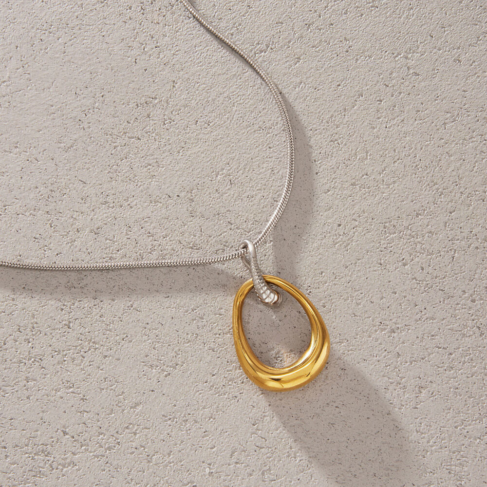 Simple Series Elegant Irregular Shape Stainless Steel Waterproof Women's Pendant Necklaces Picture4