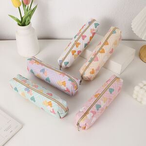 Simple Series Sweet Pu Heart Mixed Color Pen Pouches h5 Picture4