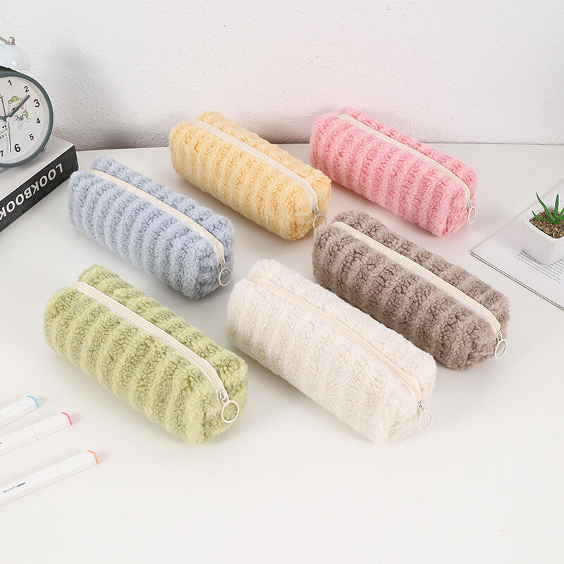 Simple Series Casual Polyester Solid Color Stripe Pen Pouches h5 Picture3