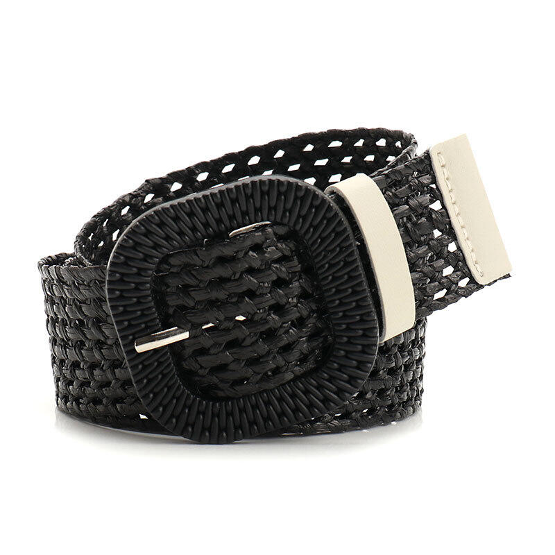 Ethno-Serie, Lässiger, Einfarbiger, Gewebter Raffia-Gürtel