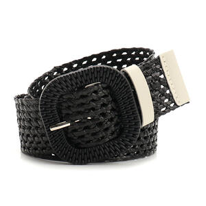 Ethno-Serie, Lässiger, Einfarbiger, Gewebter Raffia-Gürtel h5