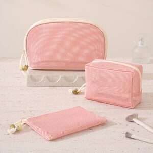 Bolsas De Maquillaje De Pvc Caladas De Color Liso De La Serie Simple Para Uso Diario h5 Imagen2
