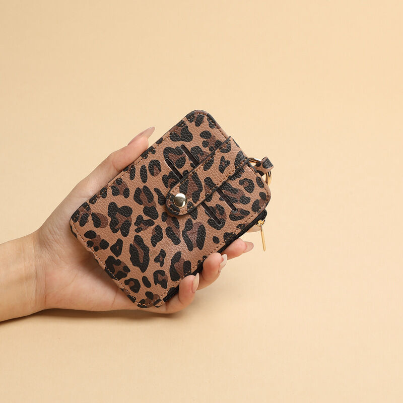Casual Style Metal Hardware Printed Leopard Print Premium Quality Pu Women's Square Bag Wallets & Card Holders h5Picture3