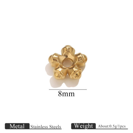 Flower Stainless Steel Waterproof Gold Color Spacer Beads