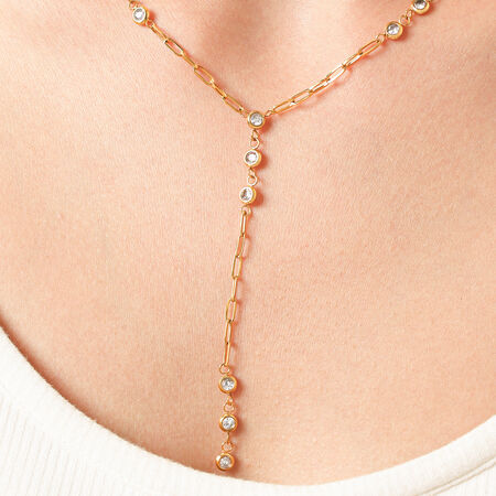 Collana Con Pendente Da Donna Simple Series Daily Circle In Acciaio Inossidabile Impermeabile Color Oro Con Zirconi 2