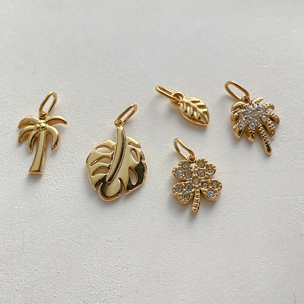 Classic Series Diy Leaf Plant Stainless Steel Waterproof   Gold Color  Women's Pendants h5 Picture3