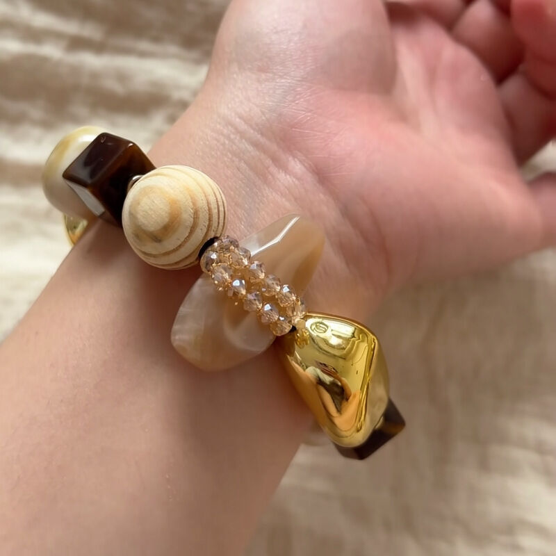 Irregular Shape Wooden & Resin Beads Women's Beaded Bracelets h5 Picture3
