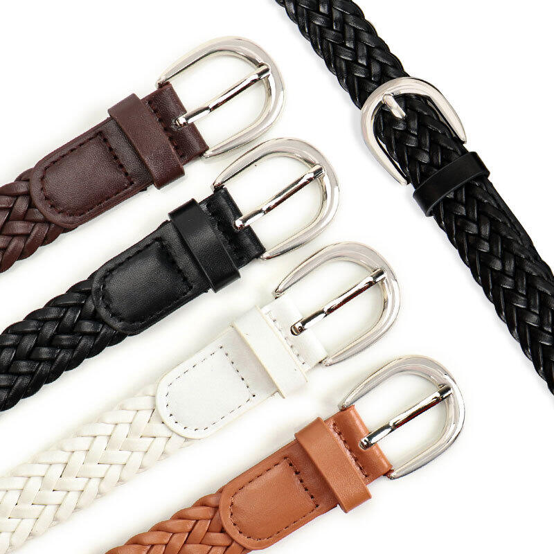 Simple Series Daily Solid Color Woven Premium Quality Pu Woven Belt h5Picture4