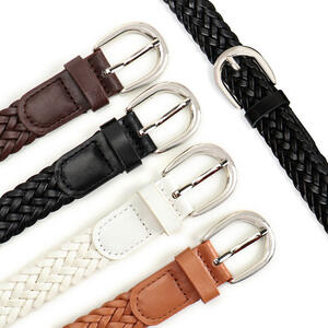 Simple Series Daily Solid Color Woven Premium Quality Pu Woven Belt h5 Picture4