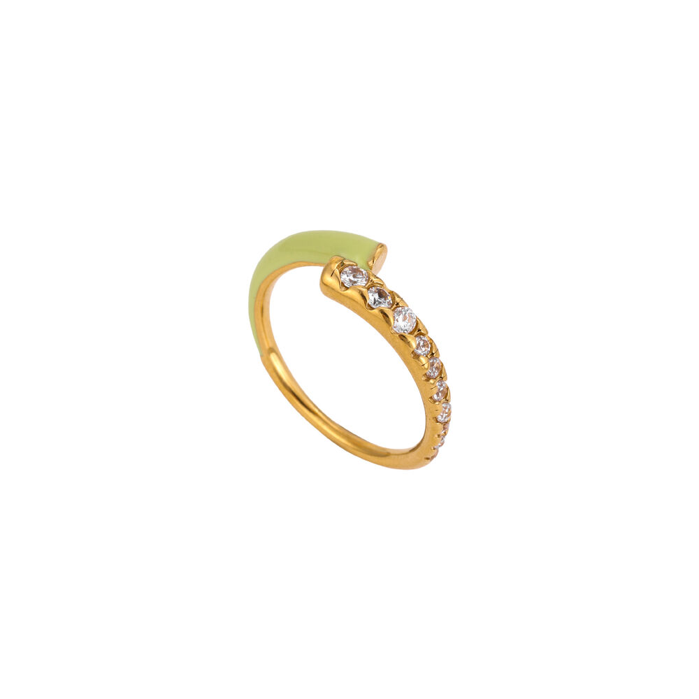 Romantische Serie Zoete Onregelmatige Vorm Roestvrij Staal Waterdicht Goudkleurige Minimalistische Ringen