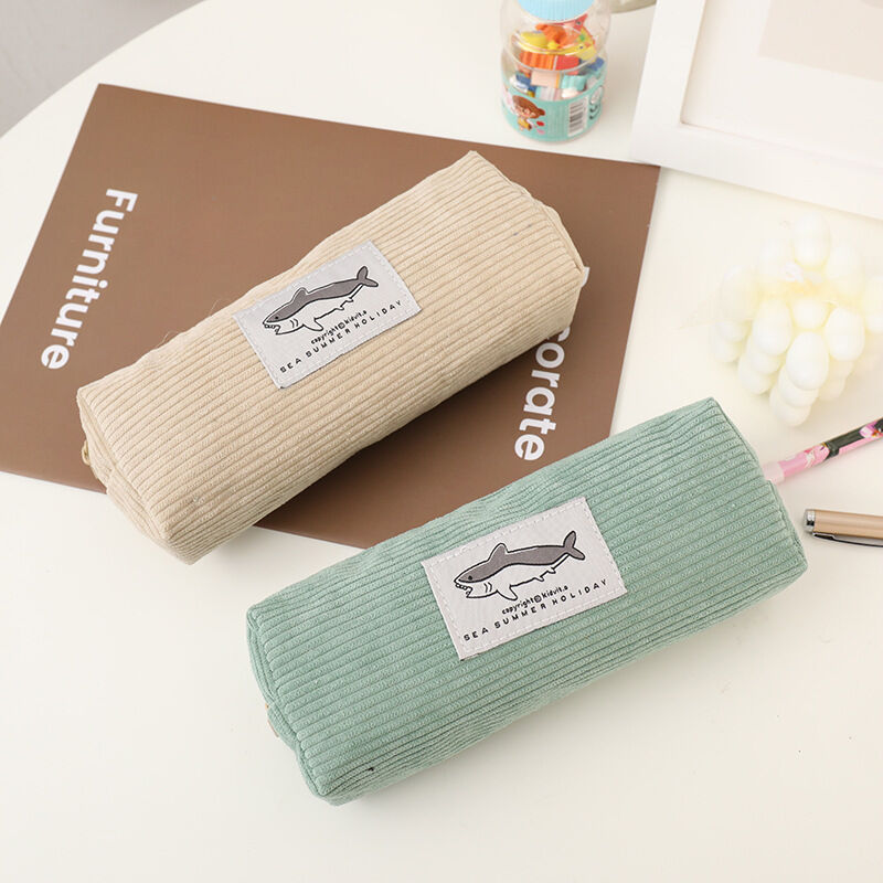 Simple Series Casual Corduroy Letter Animal Solid Color Oceanic Style Pen Pouches h5Picture2