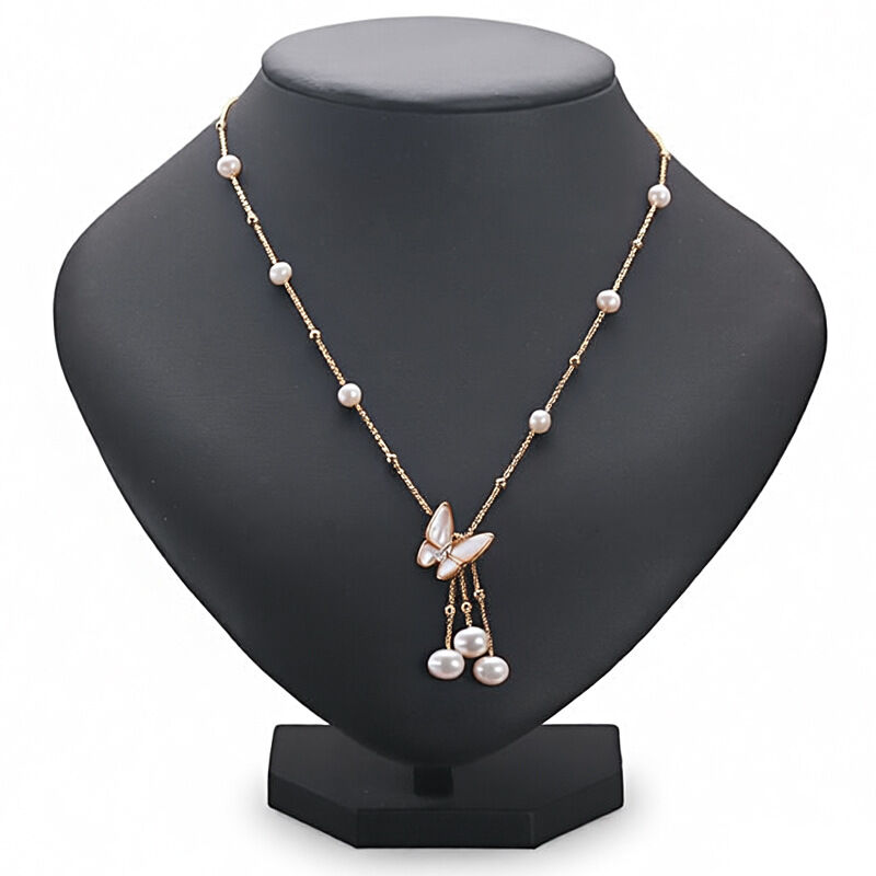 Simple Series Elegant Beads Butterfly Freshwater Pearls Platinum Plating Women's Pearl Necklace h5 Picture5