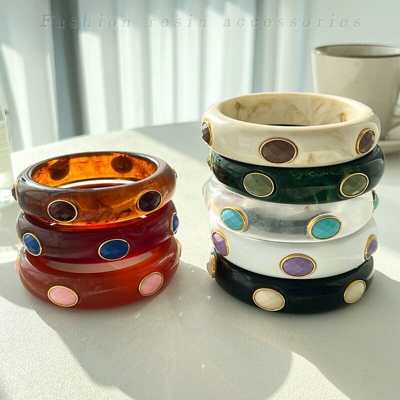 Geometric Shape Resin Women's Bangles h5 Picture3