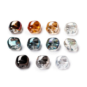 Simple Series Diy Irregular Shape Gradient Color Glass Gold Color Beads h5 Picture4
