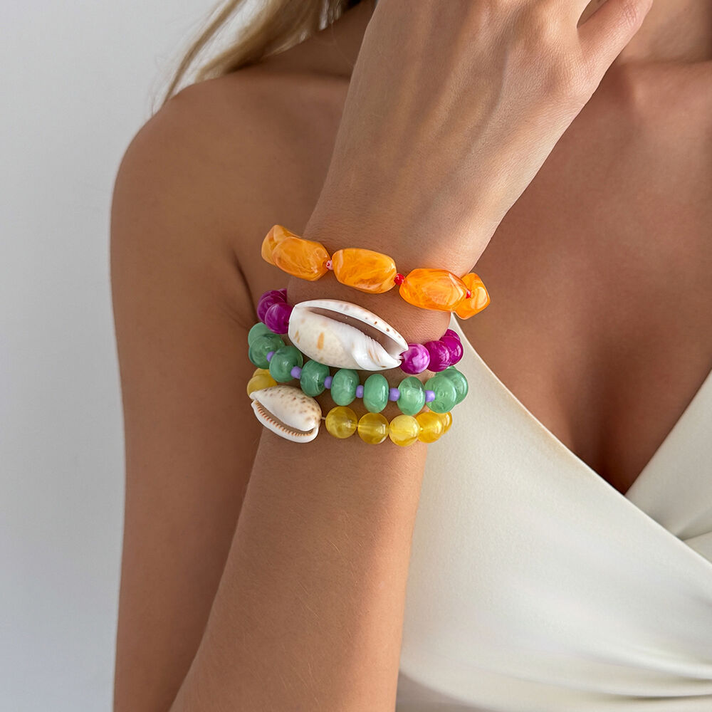 Harzperlen-Muschel-Armbandsets Für Damen Bild3